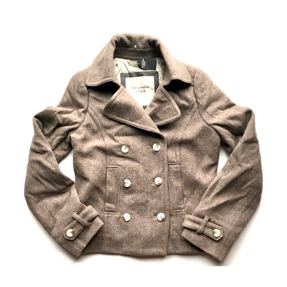 🎉HP 🌟 Abercrombie & Fitch Brown Pea Coat - Picture 1 of 5